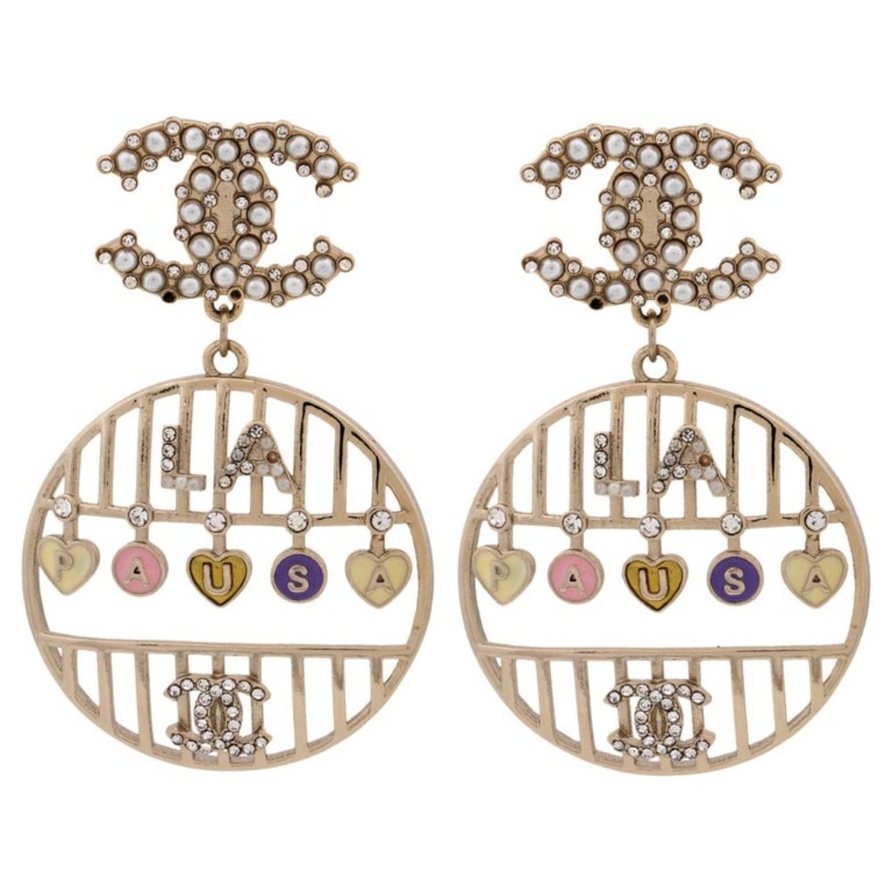 Chanel Bird Cage Pearl LA PAUSA CC Earrings